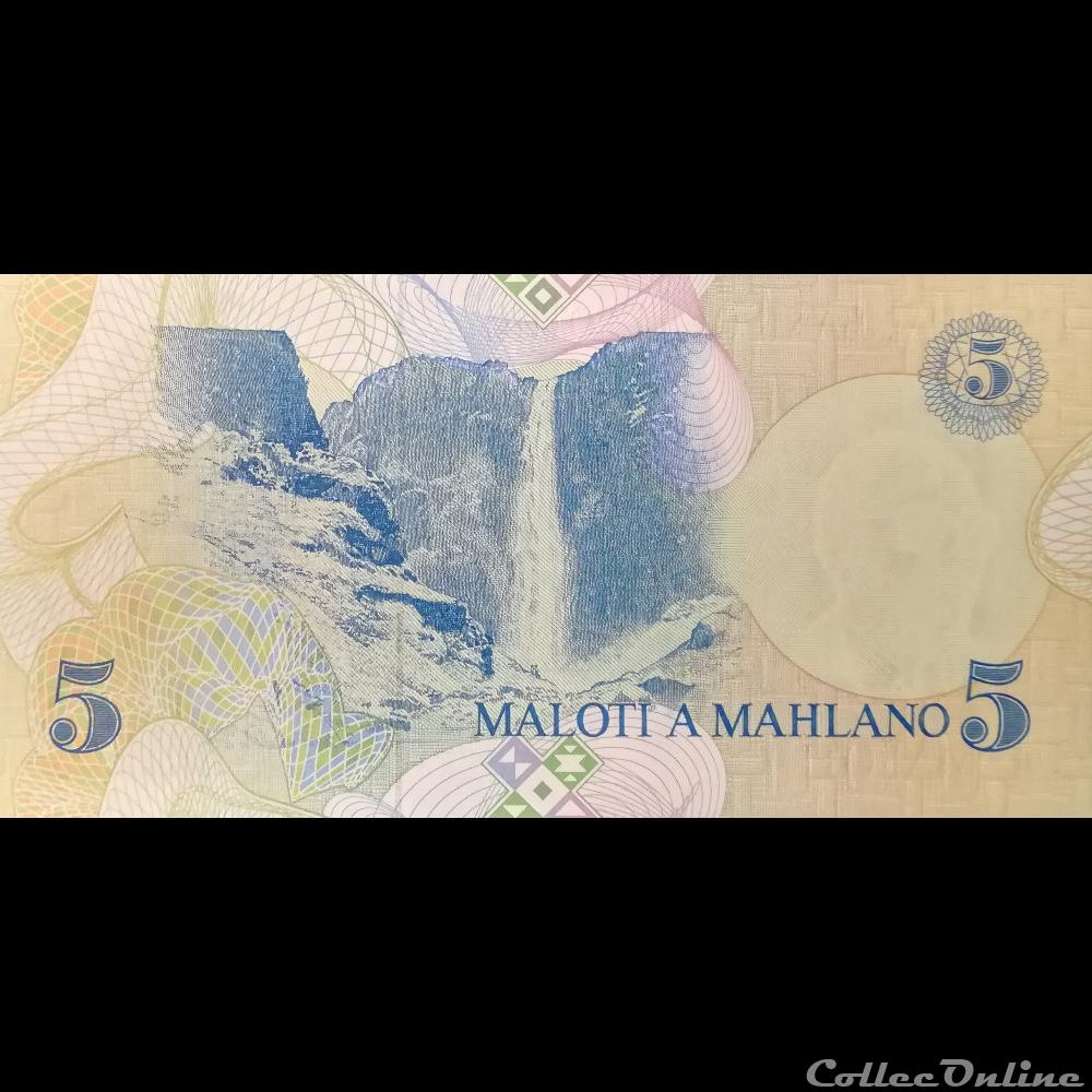 LESOTHO - P 10 - 5 MALOTI - 1989 billet afrique lesotho p 10 5 maloti 1989