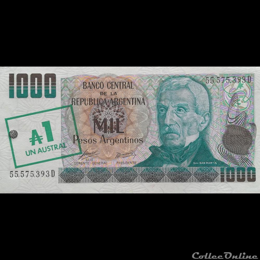 ARGENTINE - P 320 - 1 AUSTRAL - 1985 billet amerique du sud argentine p 320 1 austral 1985