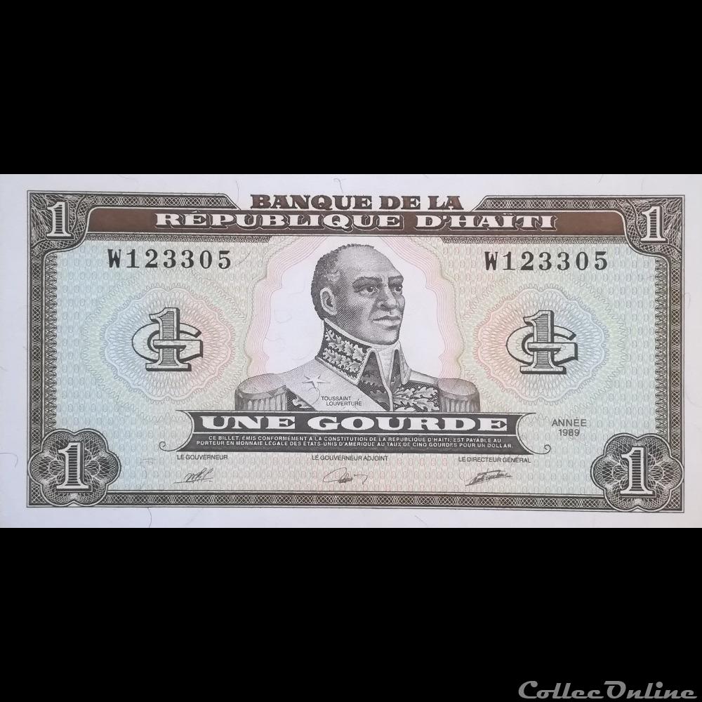 billet amerique du nord haiti p 253 1 gourde 1989