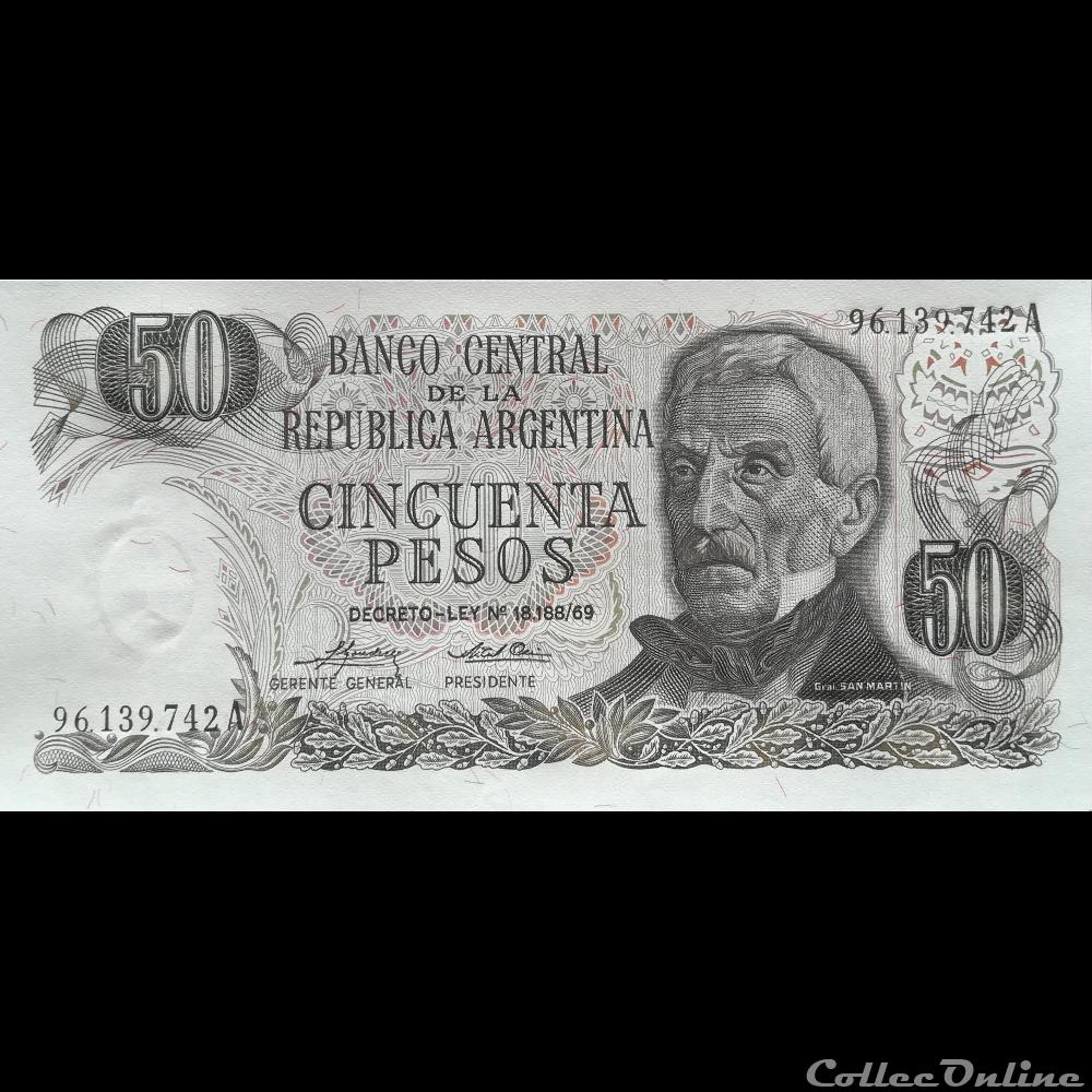 ARGENTINE - P 296 (2) - 50 PESOS - 1975 billet amerique du sud argentine p 296 2 50 pesos 1975