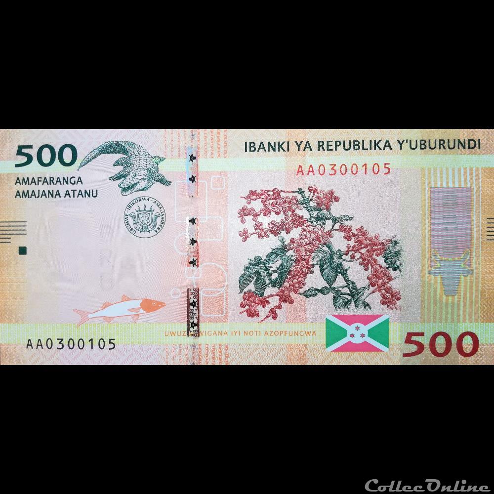 BURUNDI - P 50 - 500 FRANCS 2015 billet afrique burundi p 50 500 francs 2015