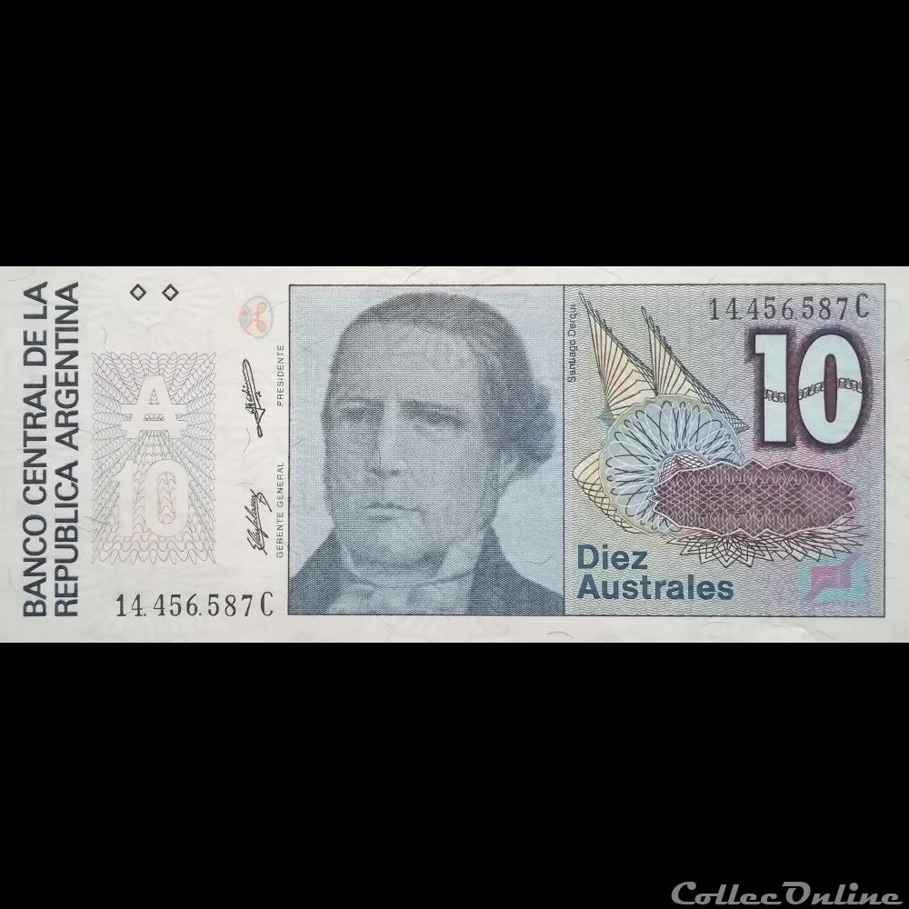 ARGENTINE - P 325 B - 10 AUSTRALES - 1989 billet amerique du sud argentine p 325 b 10 australes 1989
