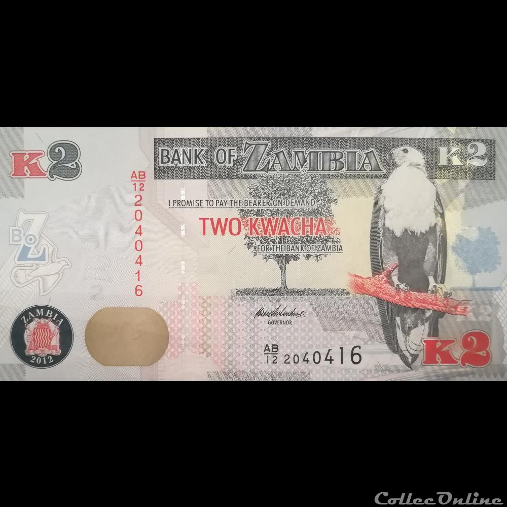 2012 Zambia 2 Kwacha P49a banknote UNC