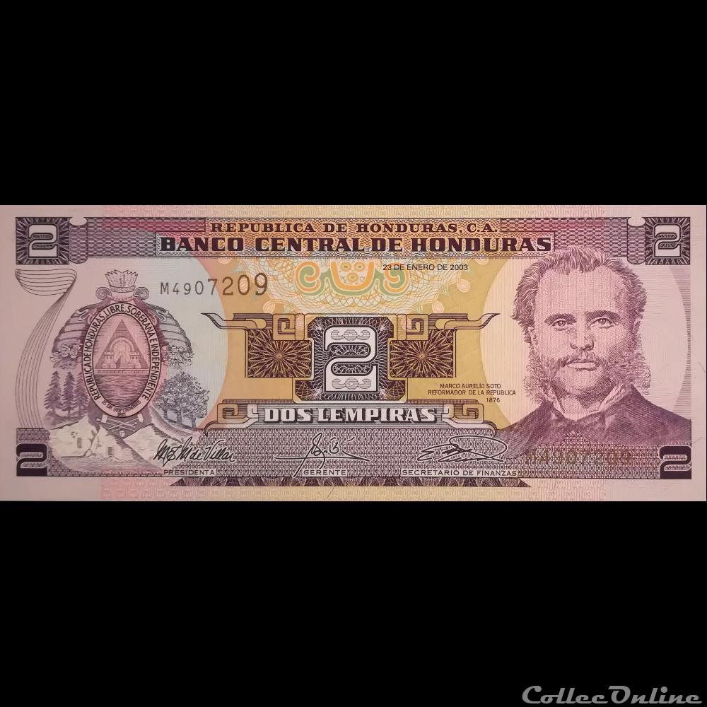 HONDURAS - P 080Ad - 2 LEMPIRAS - 2003 billet amerique nord honduras p 080ad 2 lempiras 2003