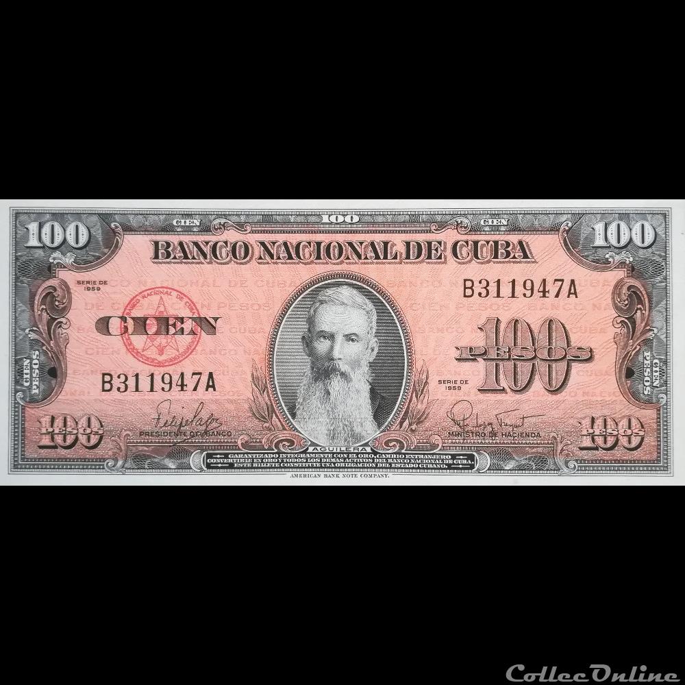CUBA - P 093 - 10O PESOS - 1959 billet amerique du nord cuba p 093 10o pesos 1959