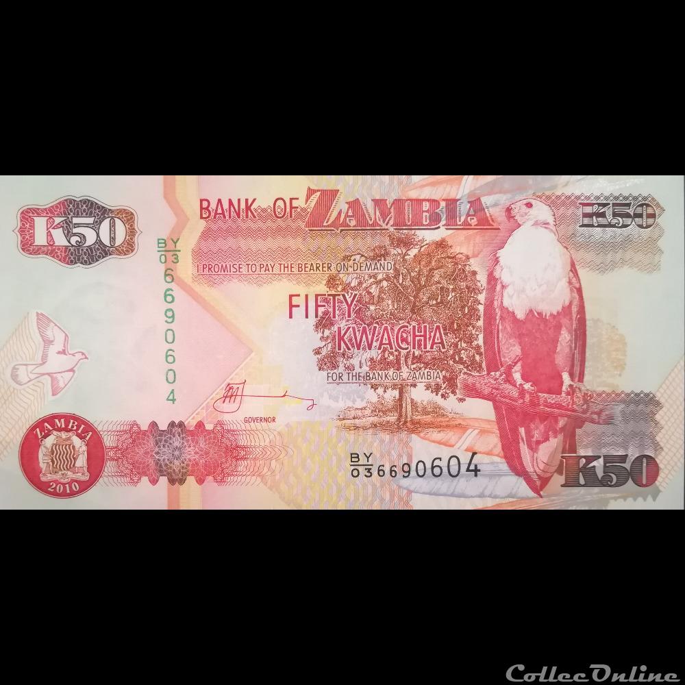 ZAMBIE - P 37 I - 50 KWACHA - 2010 billet afrique zambie p 37 i 50 kwacha 2010