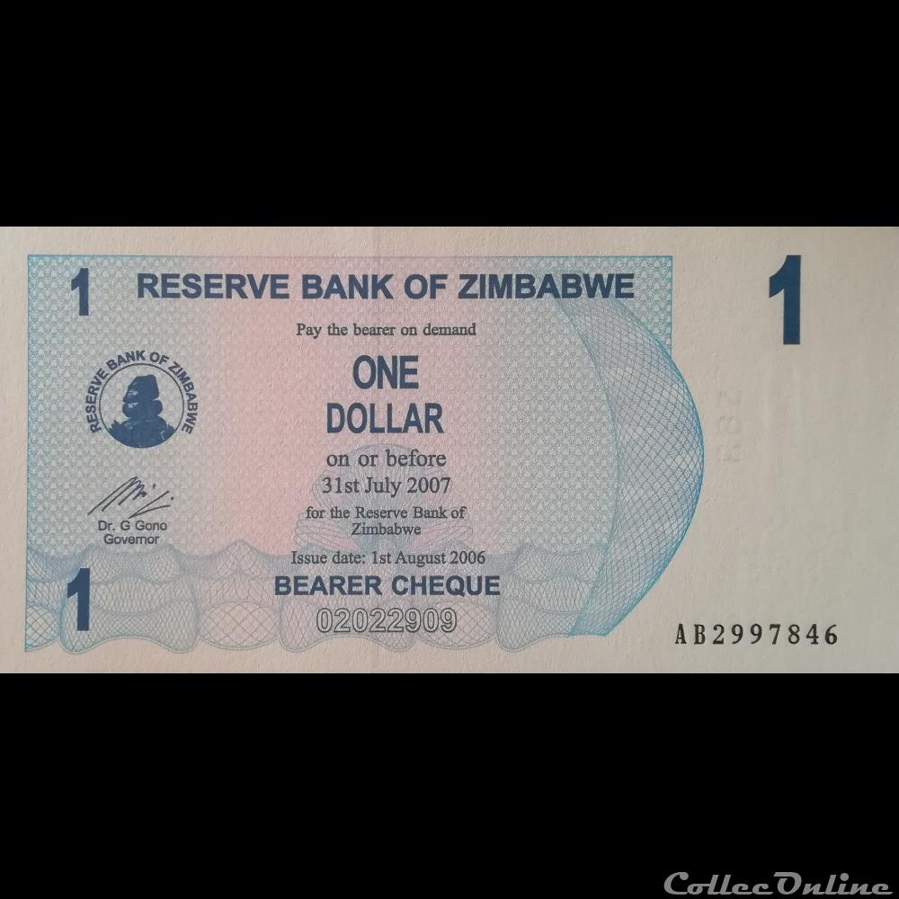 ZIMBABWE - P 37 - 1 DOLLAR - 2006 billet afrique zimbabwe p 37 1 dollar 2006