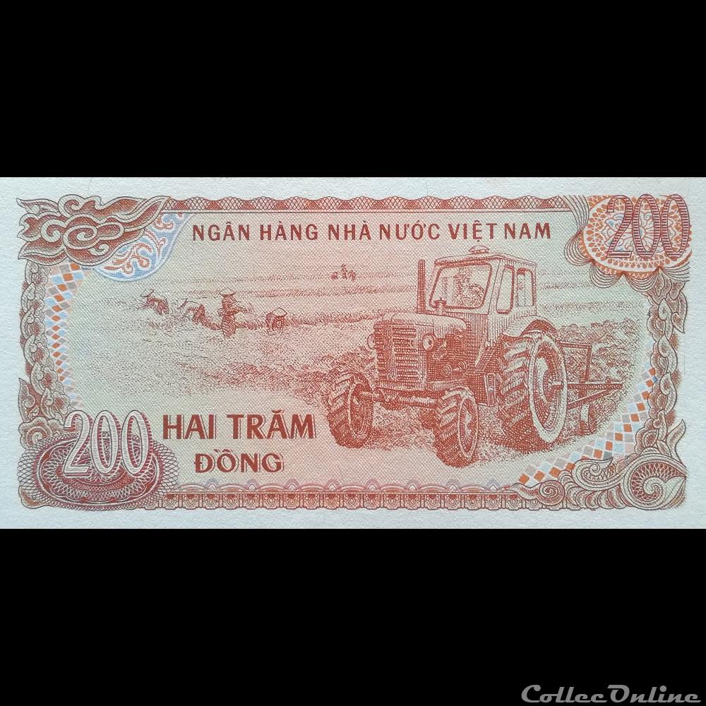 billet asie vietnam viet nam p 100 200 dong 1987