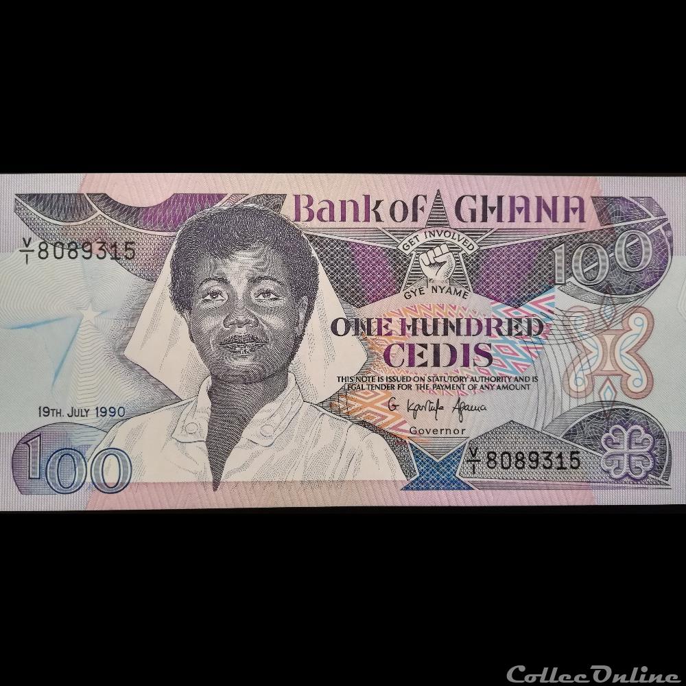 GHANA - P 26 B - 100 CEDIS - 1990 billet afrique ghana p 26 b 100 cedis 1990