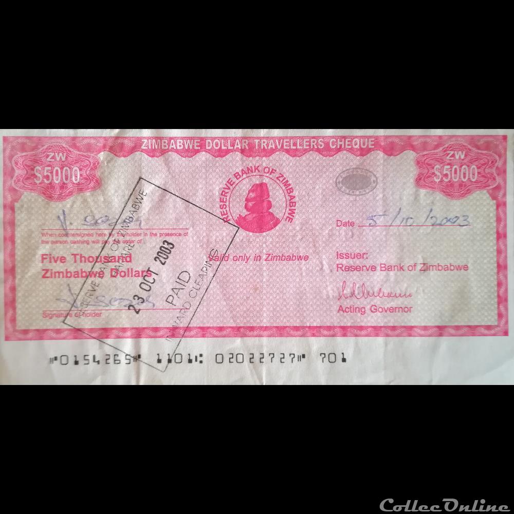 ZIMBABWE - P 16 - 5000 DOLLARS - 2003 billet afrique zimbabwe p 16 5000 dollars 2003