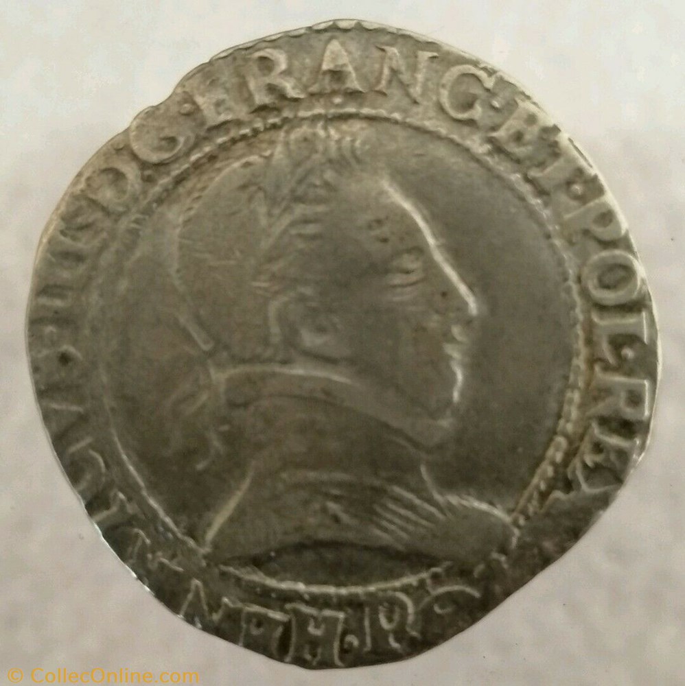Demi-franc Henri III dit au col plat 1578 P DIJON monnaies europe medievale france royales demi franc henri iii dit au col plat 1578 p dijon