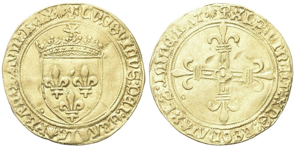 monnaies europe medievale france royales ecu or au soleil louis xii dijon var