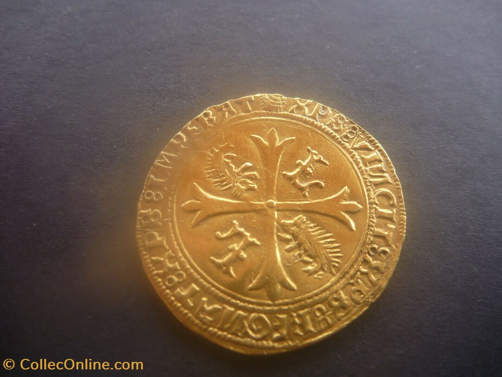 monnaies europe medievale france royales ecu or louis xii dit aux porcs epics variante aux deux annelets