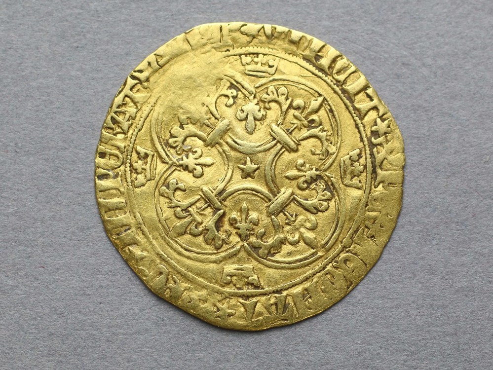 monnaies europe medievale france royales ecu or charles vi dijon