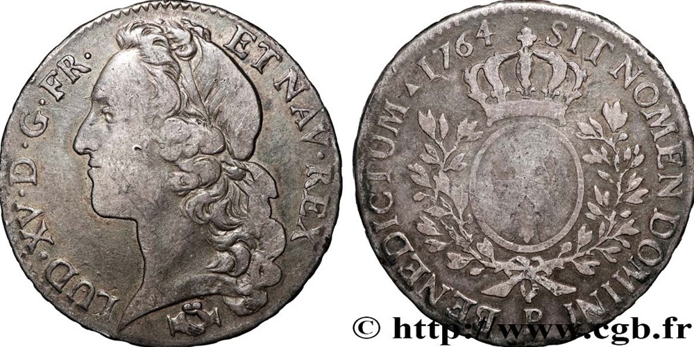 monnaies europe medievale france royales demi ecu louis xv au bandeau 1764 p dijon