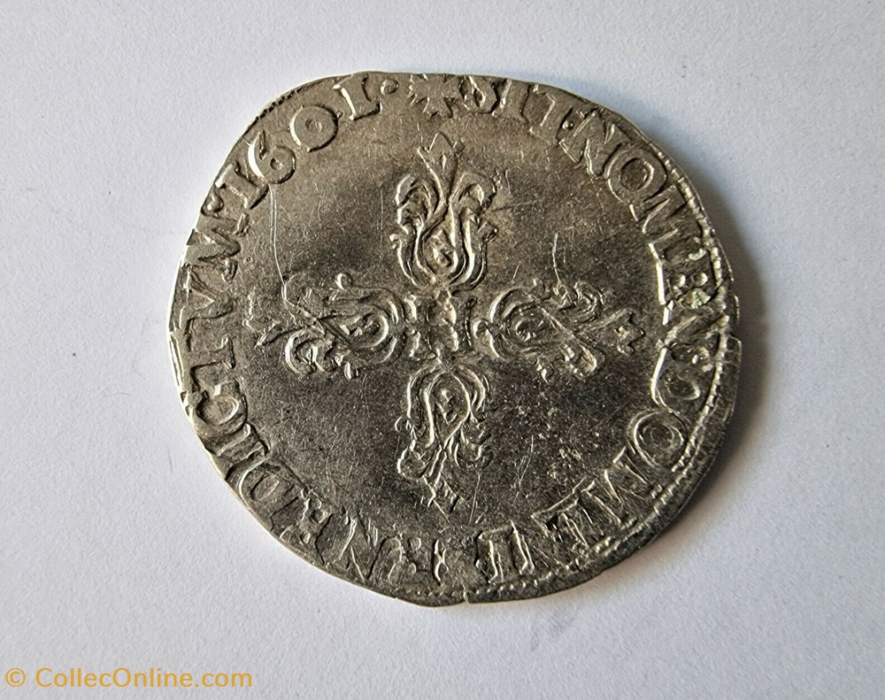 Demi Franc argent Henri IV 1601 P DIJON monnaies europe medievale france royales demi franc argent henri iv 1601 p dijon