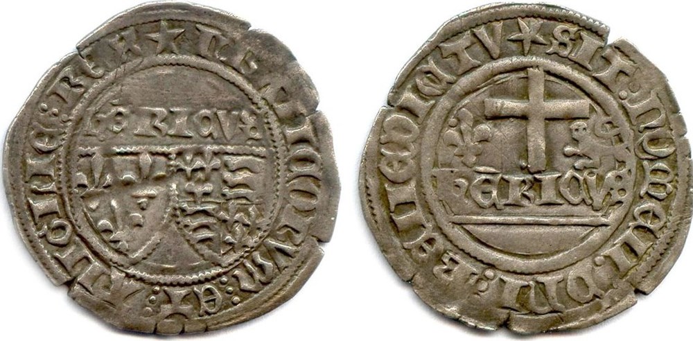 monnaies europe medievale france royales grand blanc aux ecus nevers