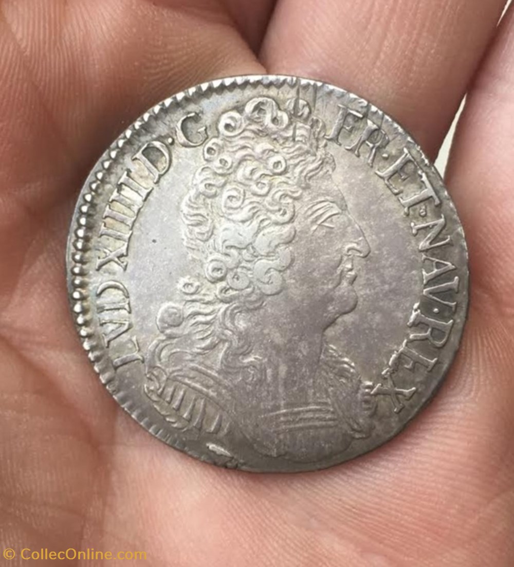 monnaies europe medievale france royales demi ecu argent louis xiv dit aux trois couronnes 1713 p dijon
