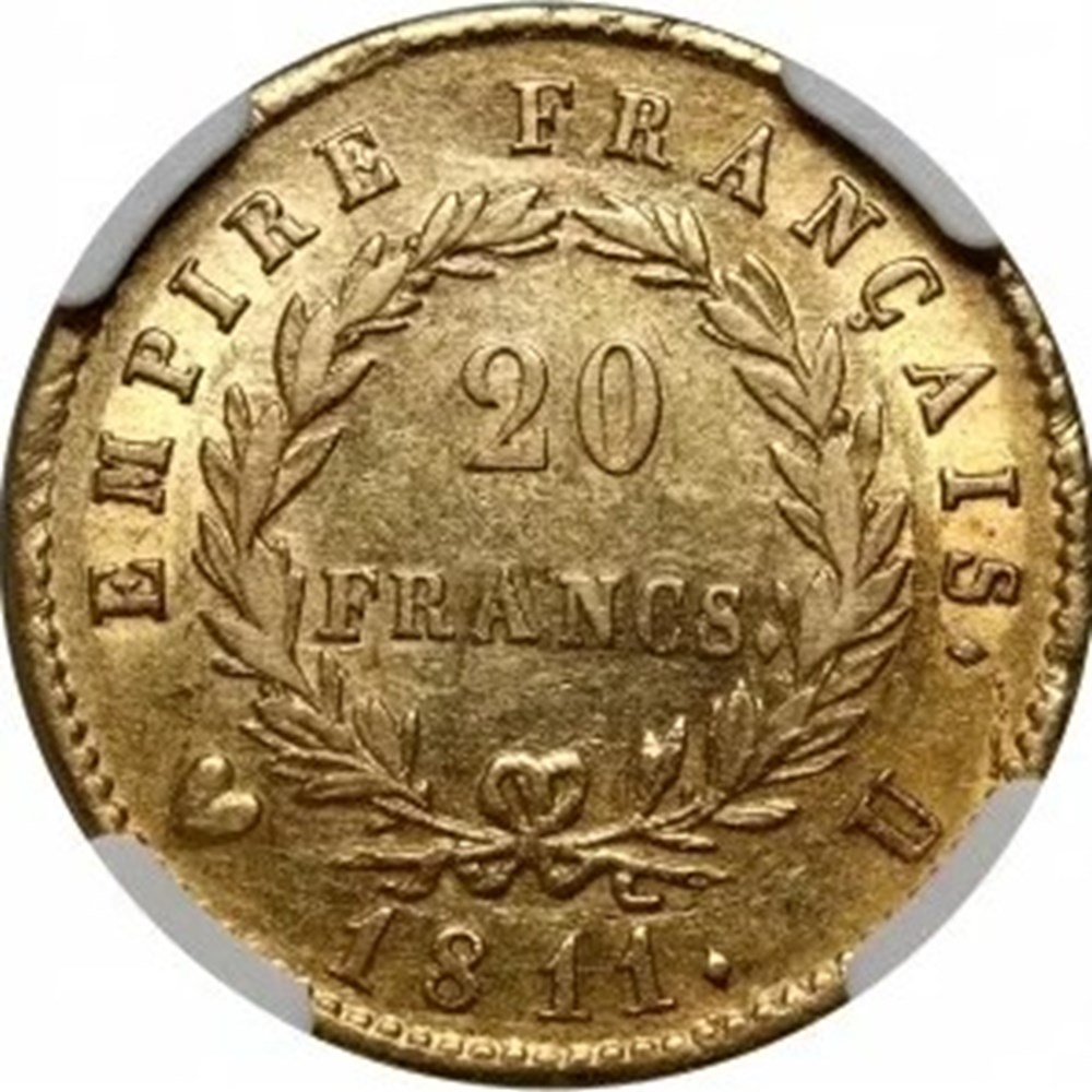 monnaies monde france 20 francs or 1811 u turin ngc au58