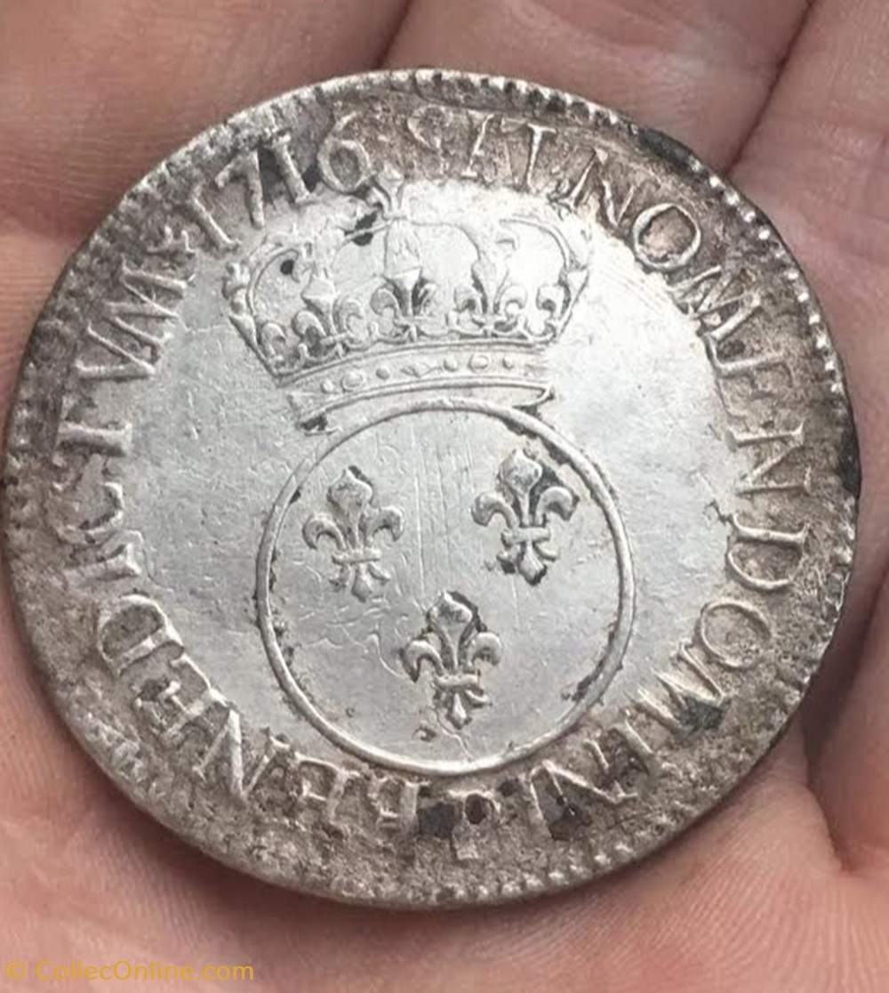 monnaies europe medievale a france royales ecu louis xv 1716 p dijon