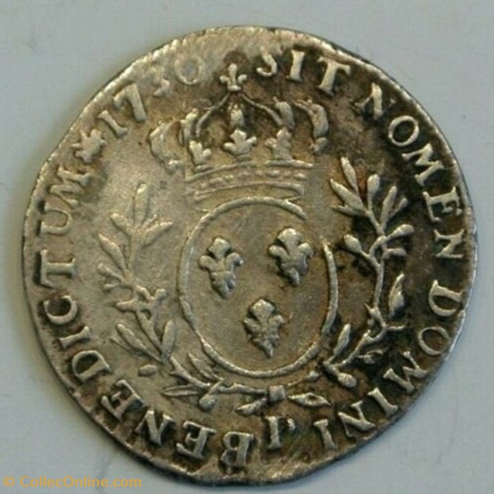 monnaies europe medievale france royales 1 10 ecu argent aux branches olivier 1730 p dijon