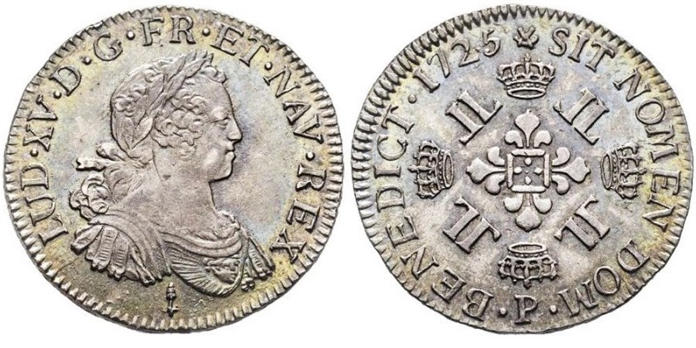 monnaies europe medievale france royales demi ecu louis xv aux 8l 1725 p dijon