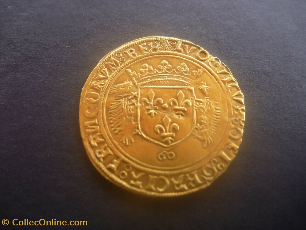 monnaies europe medievale france royales ecu or louis xii dit aux porcs epics variante aux deux annelets