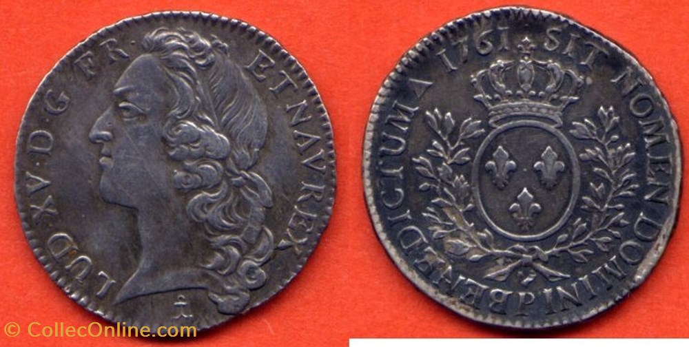 Demi écu Louis XV au bandeau 1761/51 P DIJON monnaies europe medievale france royales demi ecu louis xv au bandeau 1761 51 p dijon
