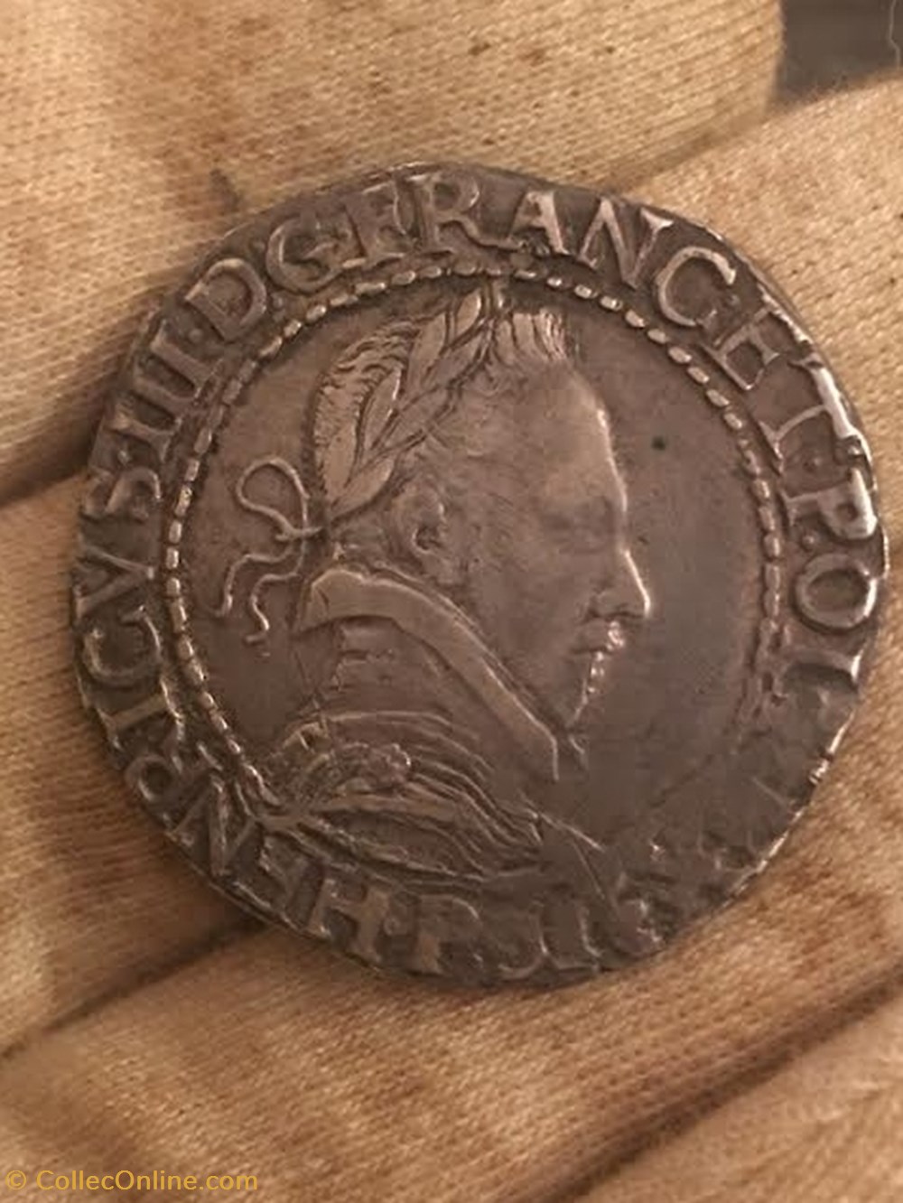 Franc d'argent Henri III 1578/7 dit au col plat Dijon 3 monnaies europe medievale france royales franc argent henri iii 1578 7 dit au col plat dijon