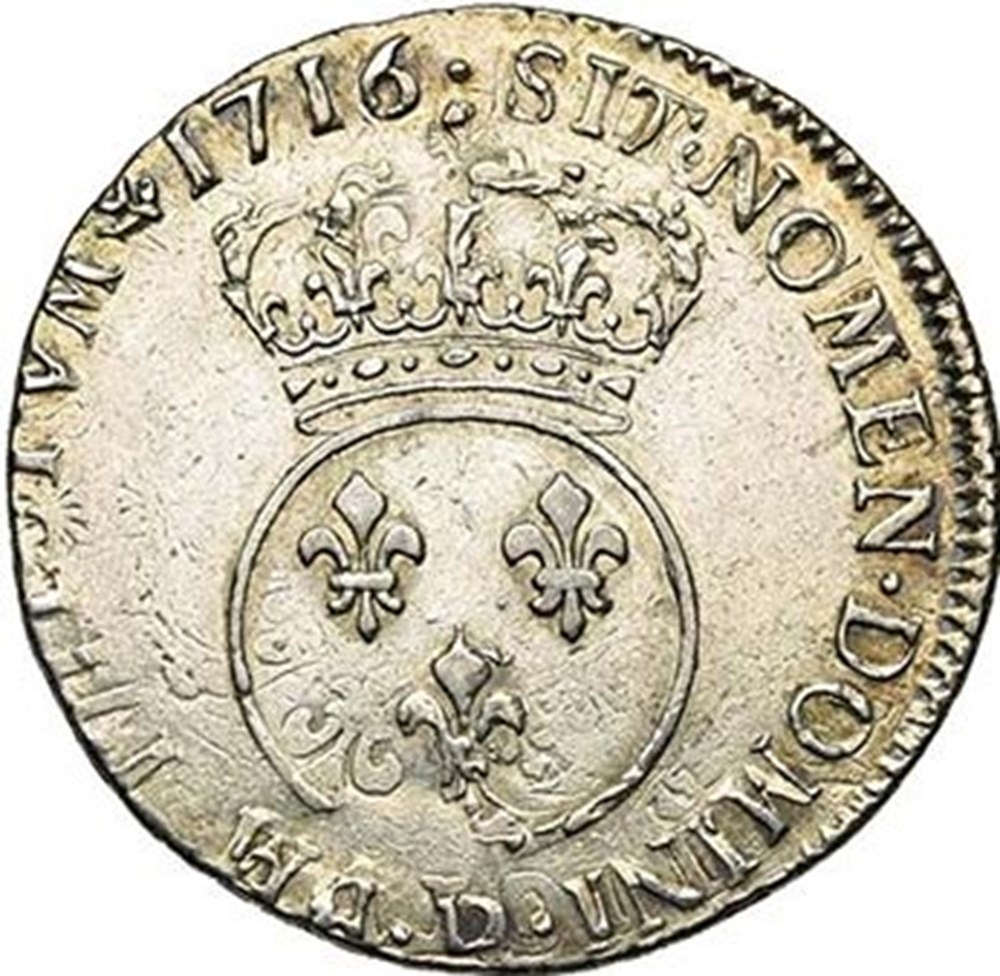 monnaies europe medievale france royales quart ecu vertugadin louis xv 1716 p dijon