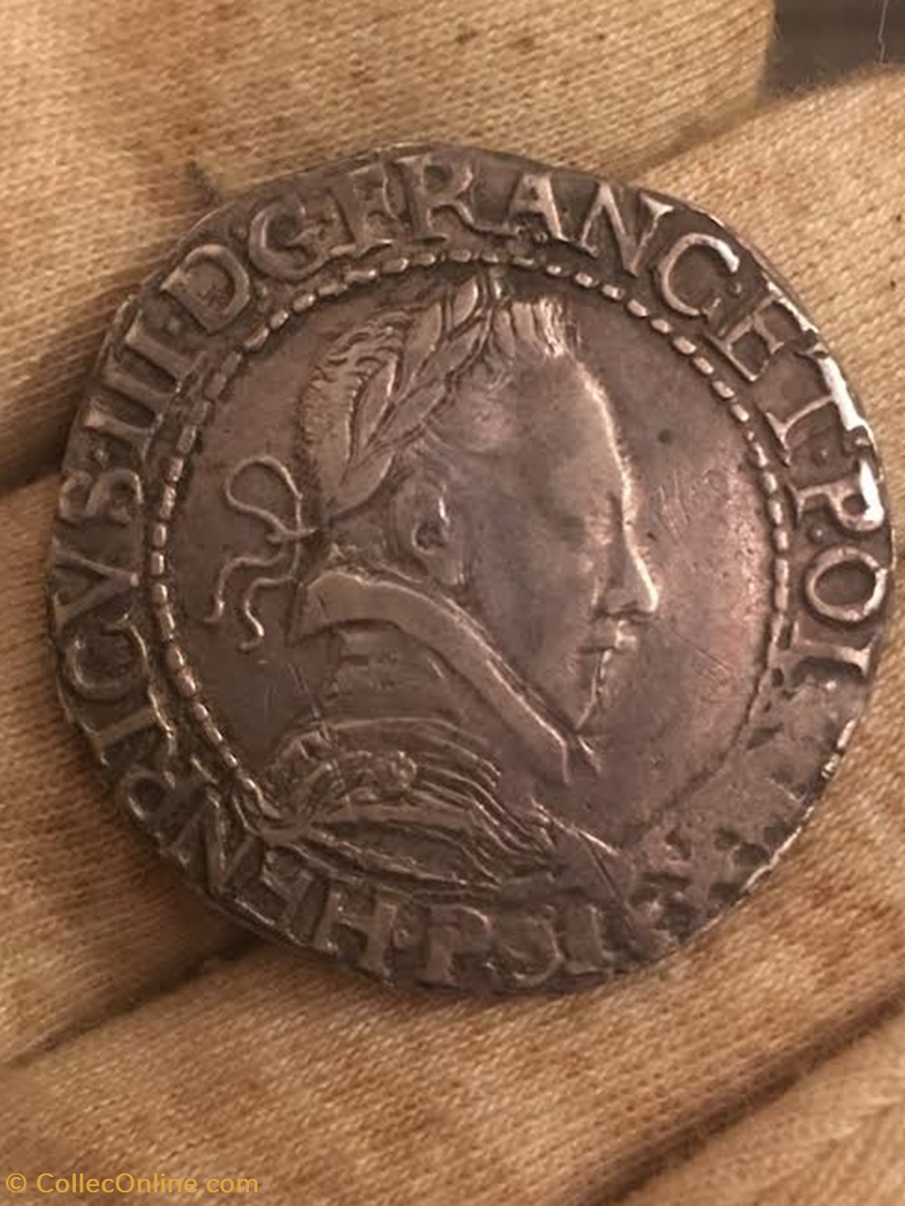 Franc d'argent Henri III 1578/7 dit au col plat Dijon 2 monnaies europe medievale france royales franc argent henri iii 1578 7 dit au col plat dijon