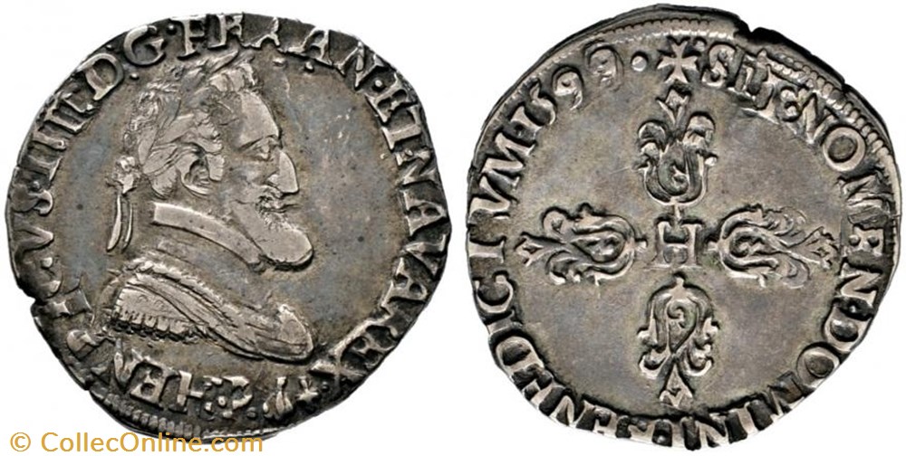 monnaies europe medievale france royales demi franc henri iv 1599 p dijon