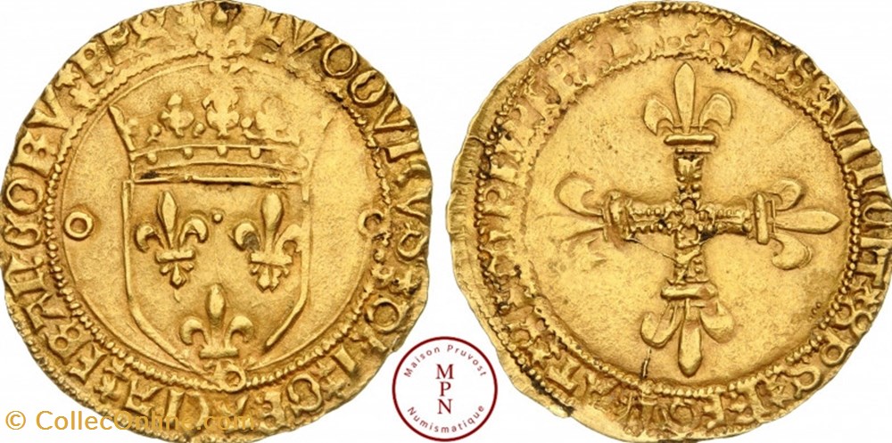 écu d'or Louis XII DIJON Type avec trois annelets monnaies europe medievale france royales ecu or louis xii dijon type avec trois annelets