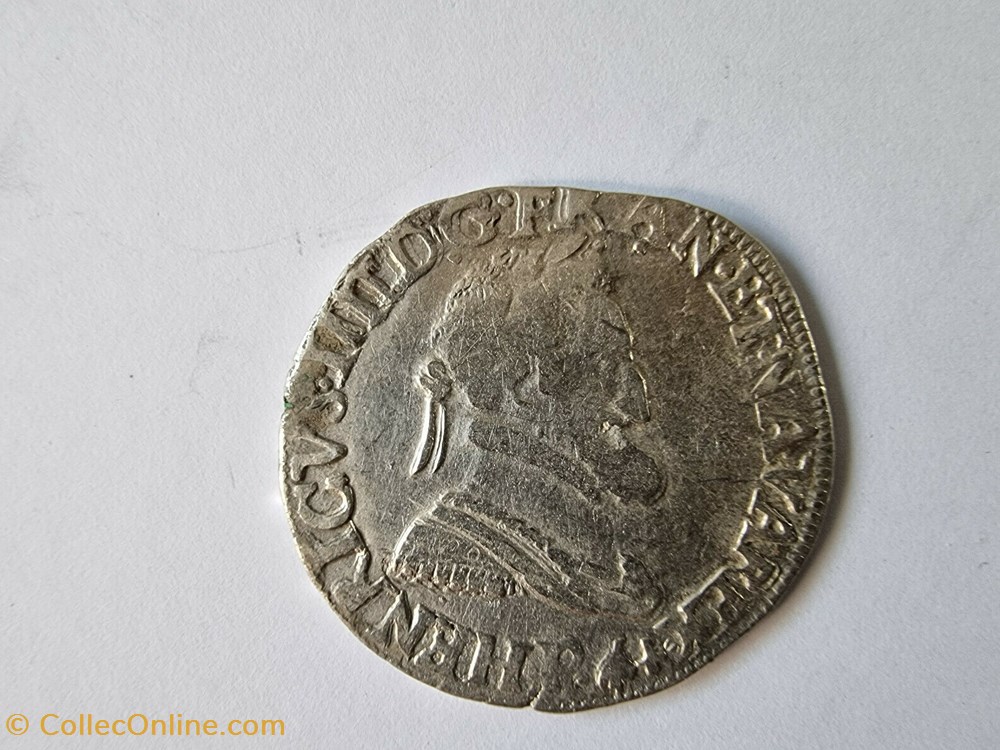 Demi Franc argent Henri IV 1601 P DIJON monnaies europe medievale france royales demi franc argent henri iv 1601 p dijon