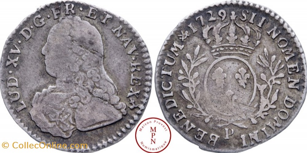 monnaies europe medievale a france royales dixieme ecu louis xv 1729 p dijon