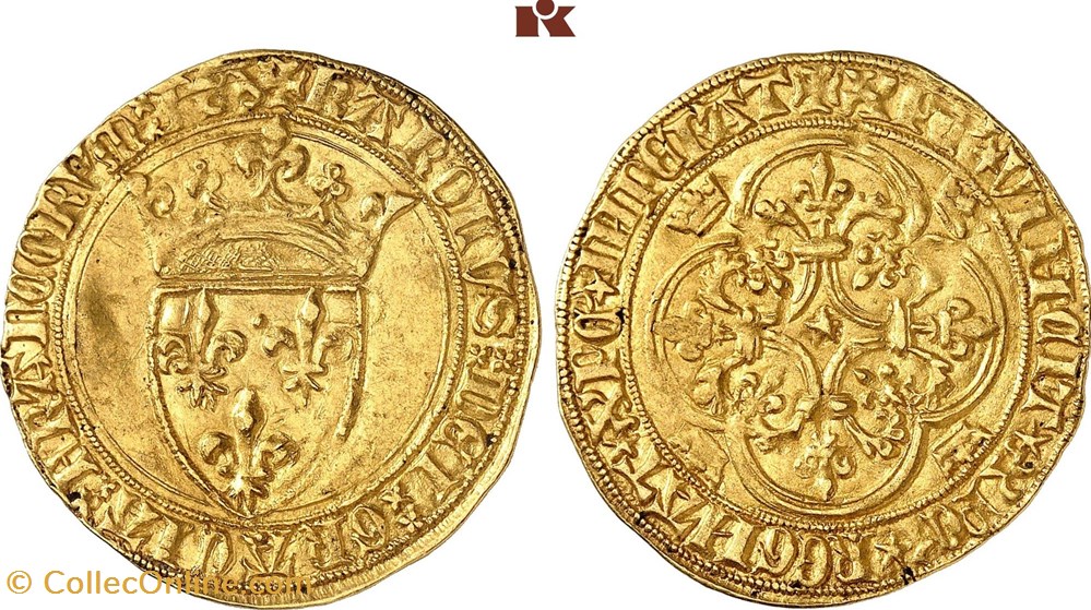 écu d'or à la couronne Charles VI DIJON monnaies europe medievale france royales ecu or a la couronne charles vi dijon