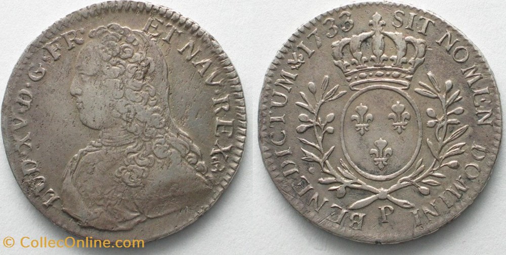 monnaies europe medievale france royales demi ecu argent louis xv dit aux branches olivier 1733 p dijon