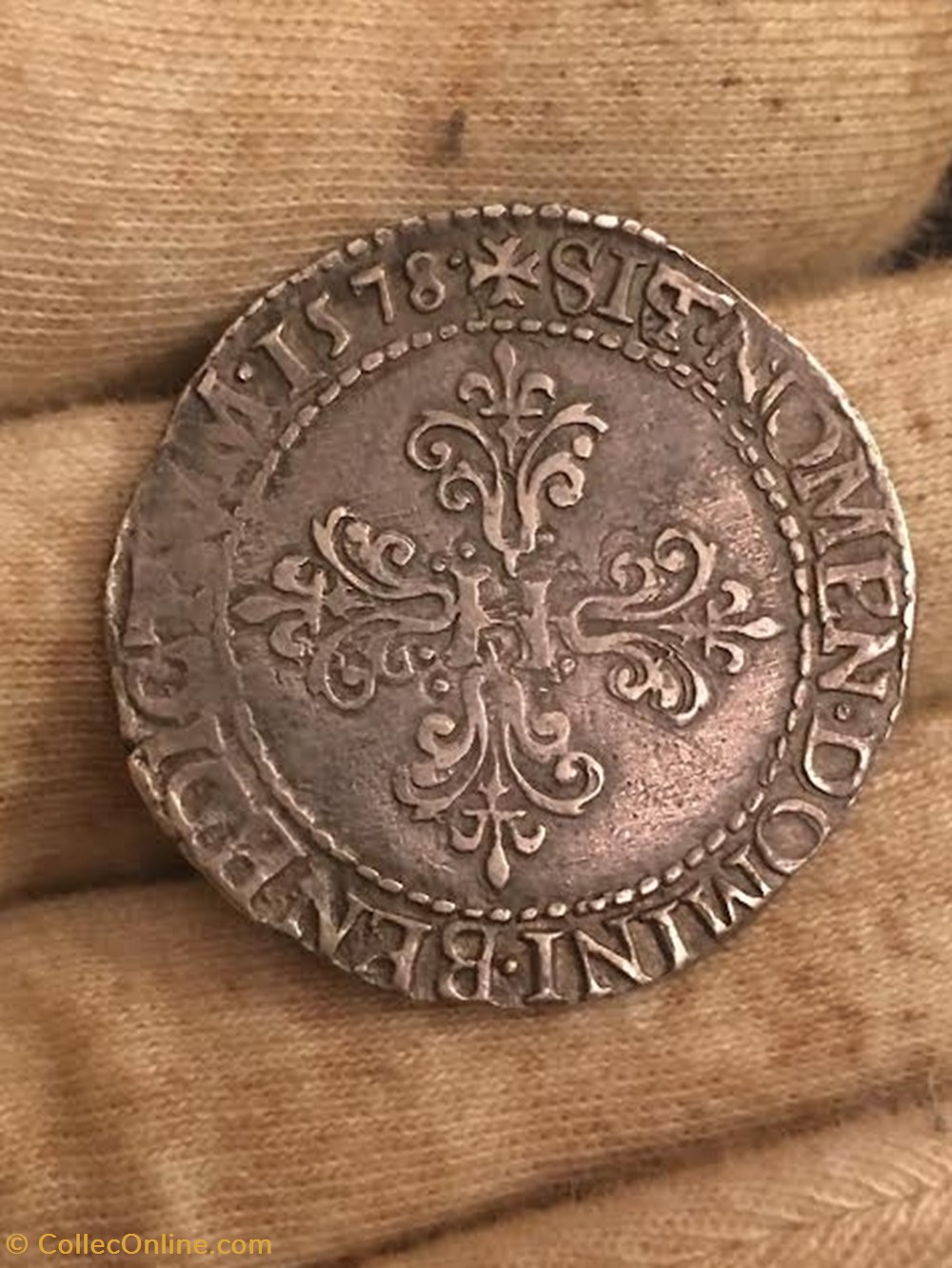 Franc d'argent Henri III 1578/7 dit au col plat Dijon 5 monnaies europe medievale france royales franc argent henri iii 1578 7 dit au col plat dijon