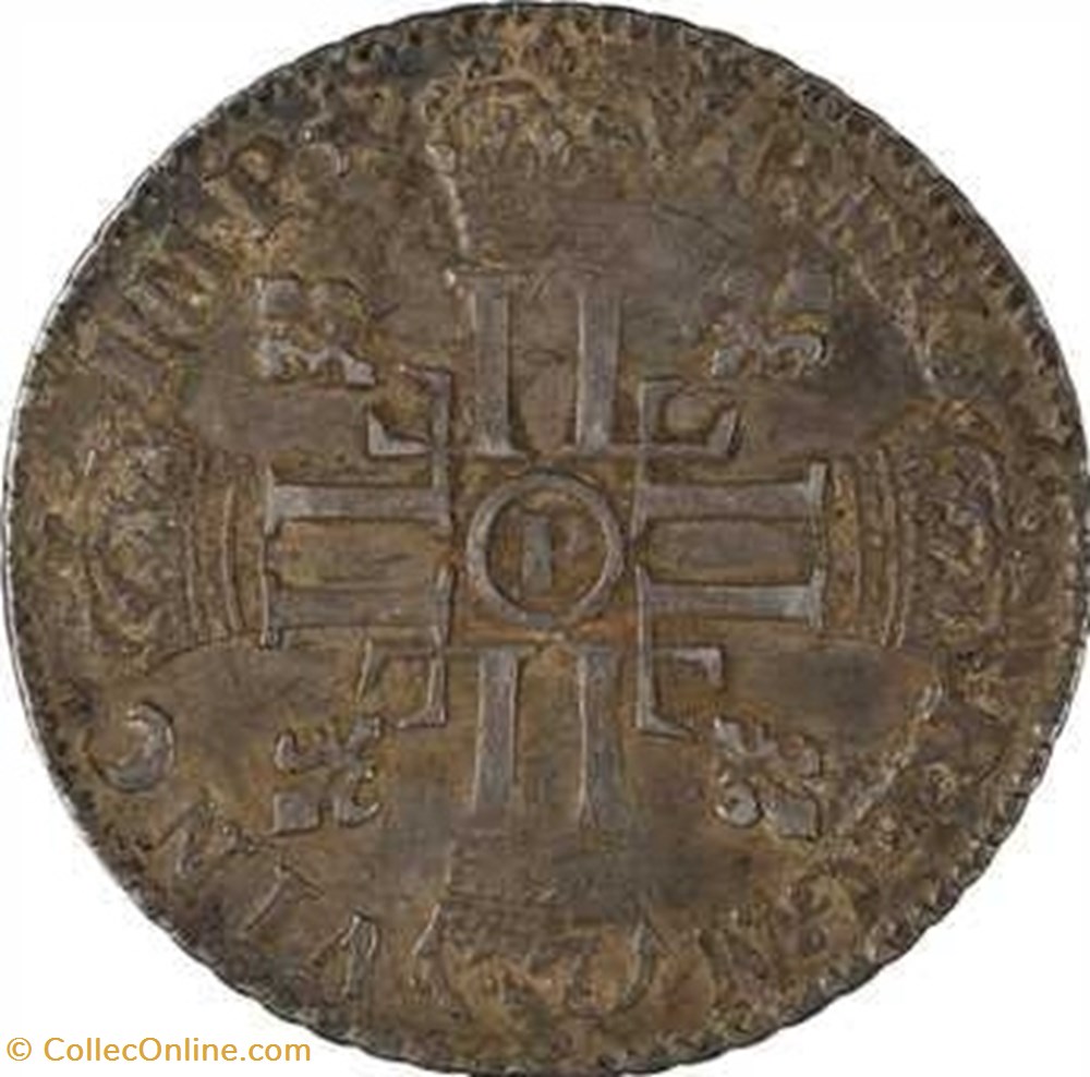 monnaies europe medievale france royales quart ecu argent dit aux 8l louis xiv 1691 p dijon ref