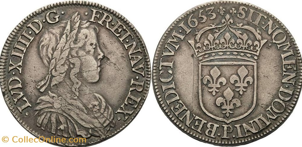 monnaies europe medievale a france royales demi ecu louis xiv 1653 p dijon