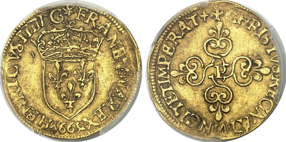 ECU D'OR 1er TYPE 1599 monnaies europe medievale a france royales ecu or 1er type 1599