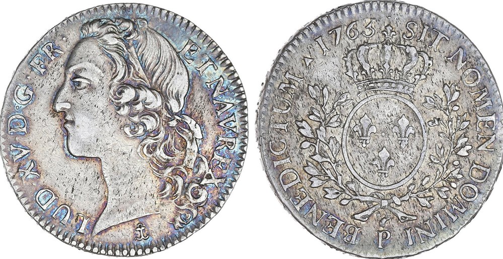 monnaies europe medievale france royales demi ecu louis xv au bandeau 1763 p dijon