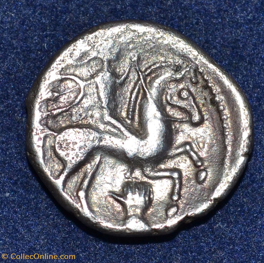 Pictons / Bituriges / Carnutes - Centres-Ouest - Drachme au cavalier et à la main monnaies antiques celtes pictons bituriges carnutes centres ouest drachme au cavalier et a la main
