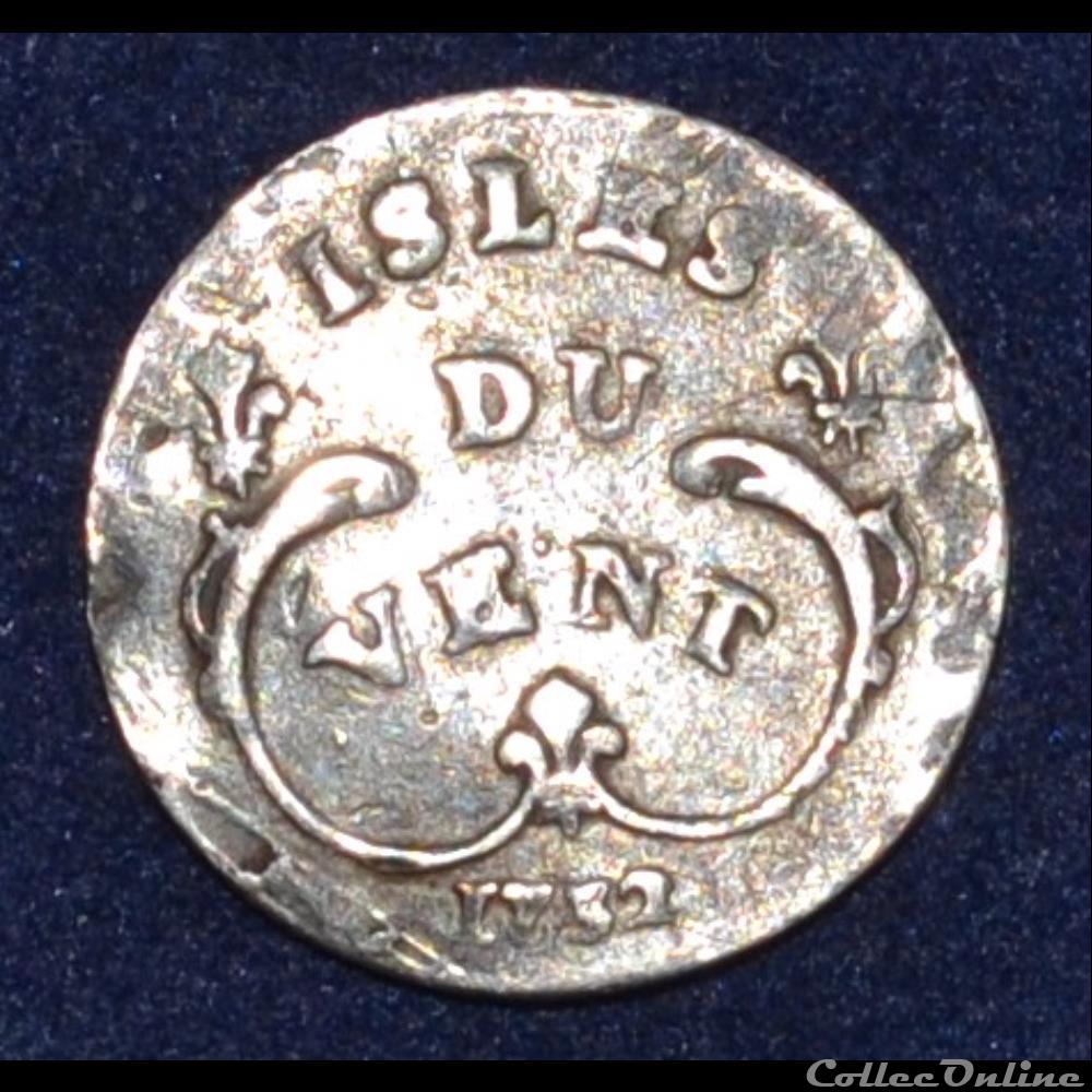 ÎLES DU VENT - LOUIS XV DIT LE BIEN AIMÉ Douze sols 1731 La Rochelle monnaie france royale iles du vent louis xv dit le bien aime douze sols 1731 la rochelle