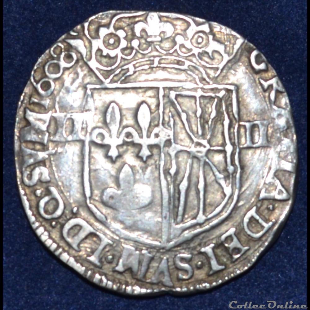 Henri IV - Quart d'écu de Navarre monnaie france royale henri iv quart ecu de navarre