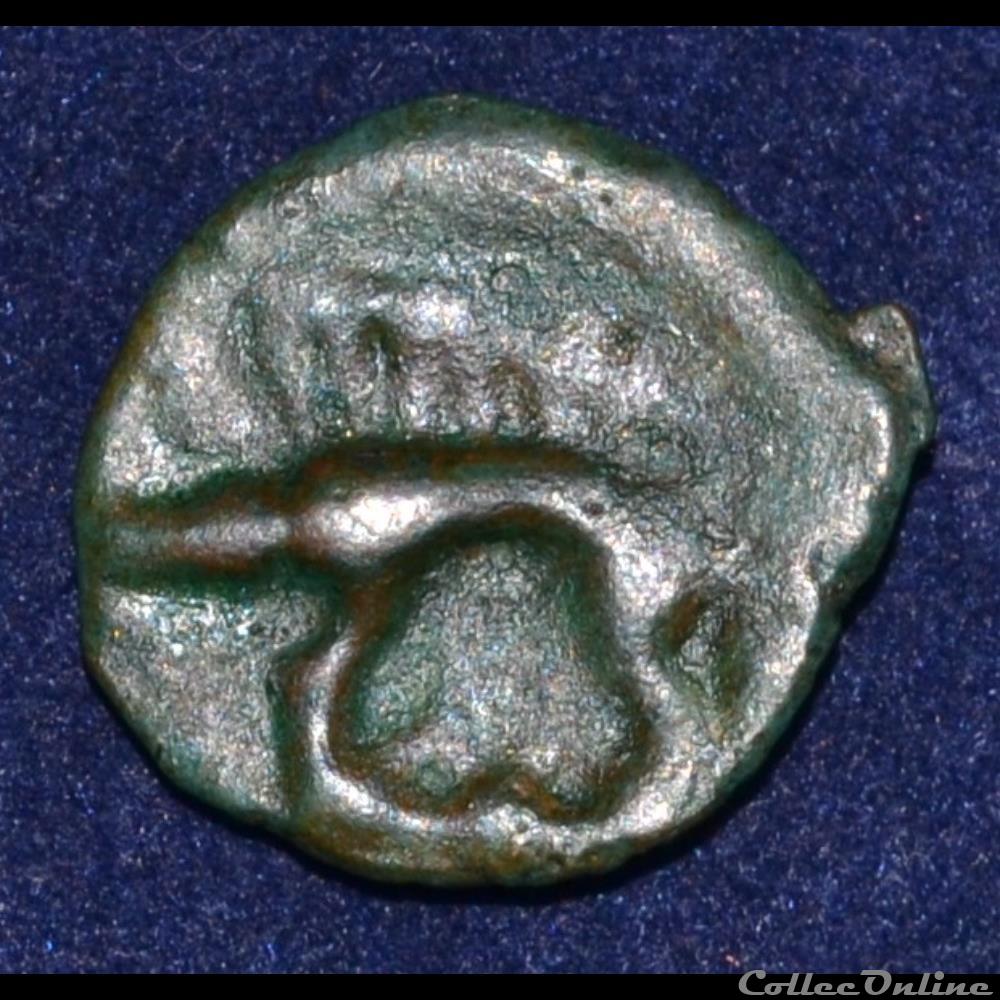 LEUQUES (Région de Toul) Potin à la tête d’indien monnaie antique gauloise leuques region de toul potin a la tete d indien