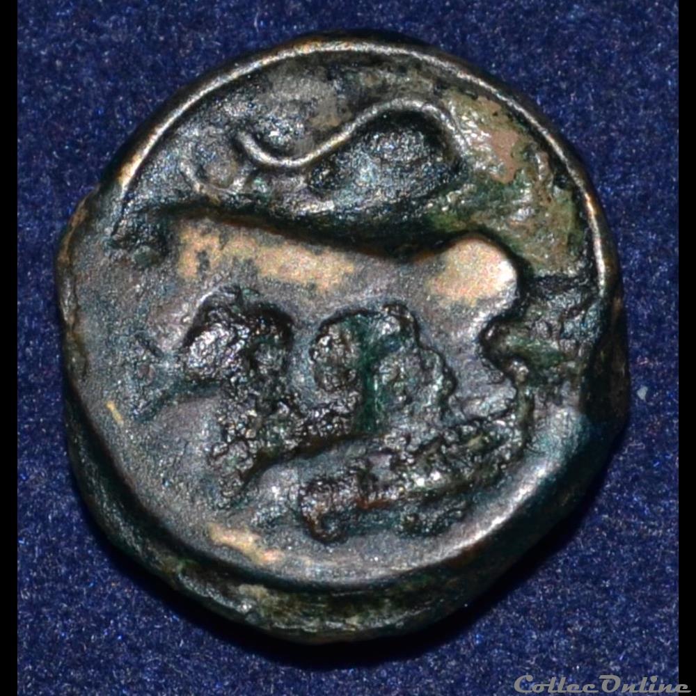 TURONS (Région de Touraine) Potin “à la tête diabolique” monnaie antique gauloise turons region de touraine potin a la tete diabolique