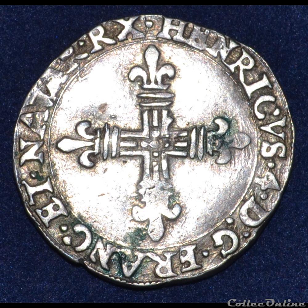 Henri IV - Quart d'écu de Navarre monnaie france royale henri iv quart ecu de navarre