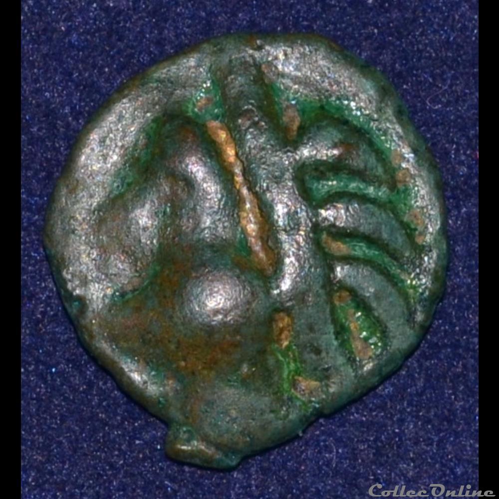 LEUQUES (Région de Toul) Potin à la tête d’indien monnaie antique gauloise leuques region de toul potin a la tete d indien