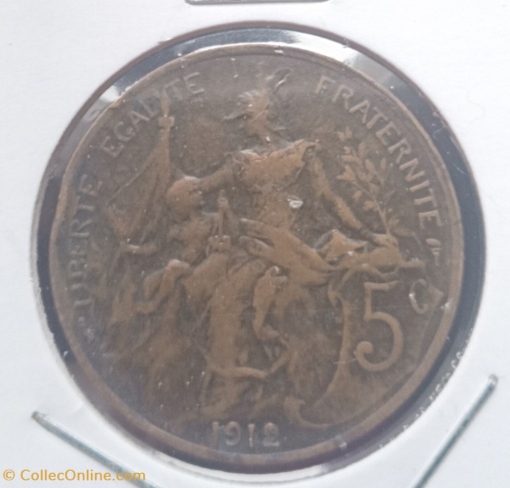 monnaie france a moderne 5 centimes dupuis 1912